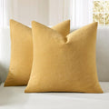 MIULEE Gold Chenille Couch Throw Pillow Covers, 20x20 | Set of 2, Soft by MIULEE