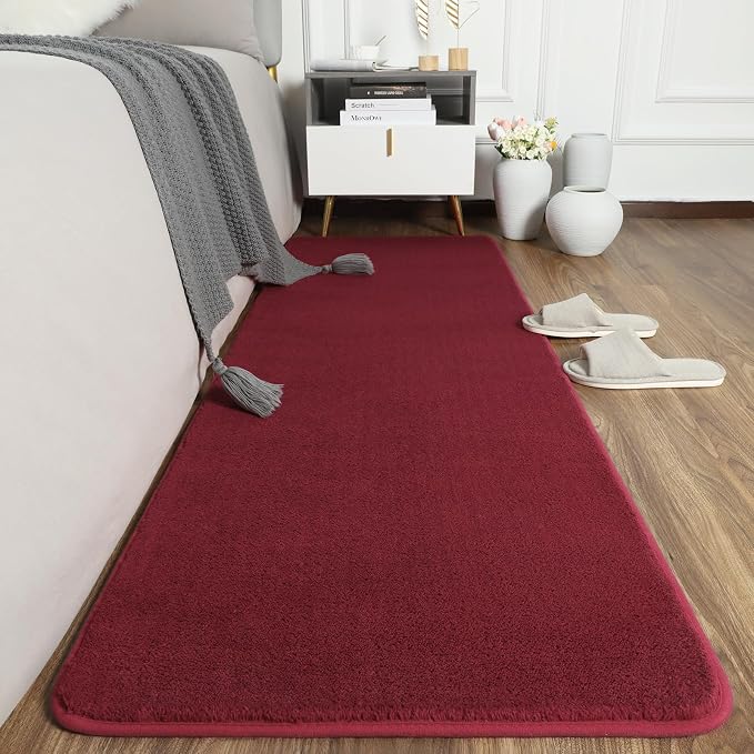 2x6 Runner Rug for Hallway, Long Runner Rugs Non Slip, Wine Red | Soft Washable - Image 3