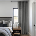 Dark Gray Linen Pinch Pleated Light Filter Curtains 102 Inches Long 2 Panels by Twodrapes