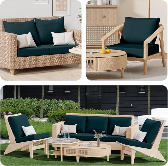 8Pcs Outdoor Cushion Covers, Stretch Patio Furniture Couch Chair Slipcovers | - Image 9