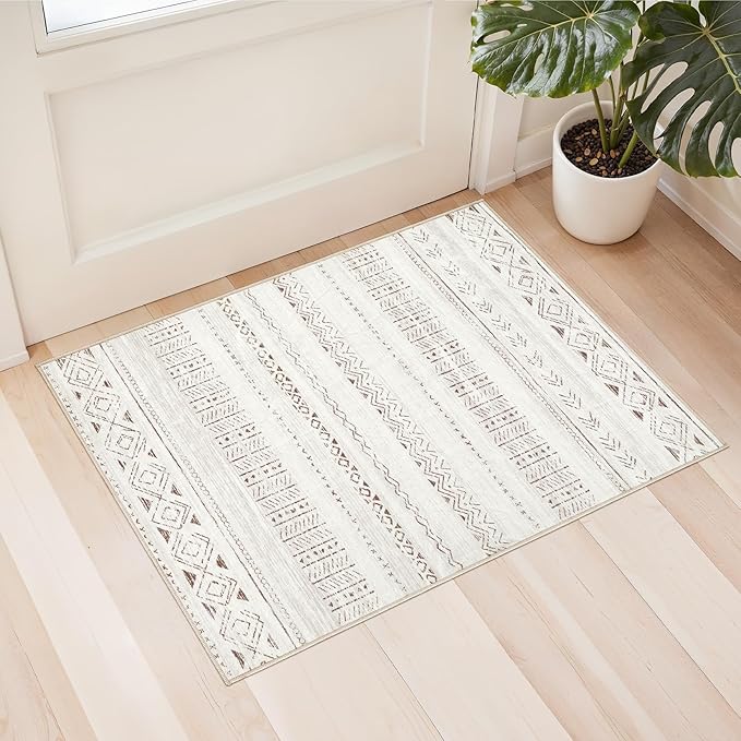 cotiled Washable 2x3 Entryway Rugs: Boho Moroccan Soft Small Rug | Non-Slip by COTILED