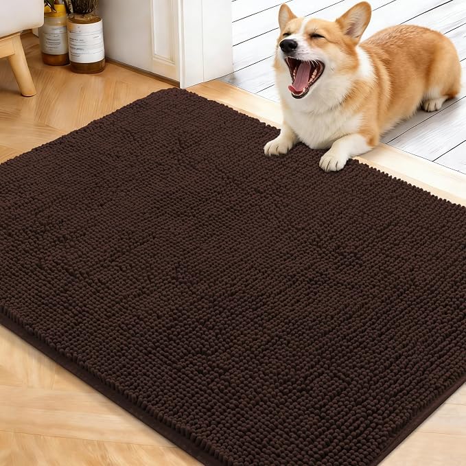 OLANLY Dog Door Mat for Muddy Paws 40x32, Super Absorbent Chenille Mud Mat | by OLANLY