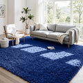 4x6 Fluffy Shag Area Rugs for Living Room Bedroom: Soft Plush Carpet Blue | by CarpetAddColortoYourLife