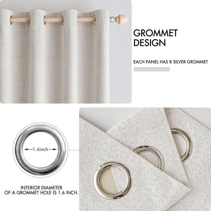 MIULEE 100% Blackout Linen Curtains - Image 4