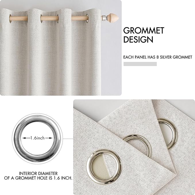 MIULEE 100% Blackout Linen Curtains - Image 4