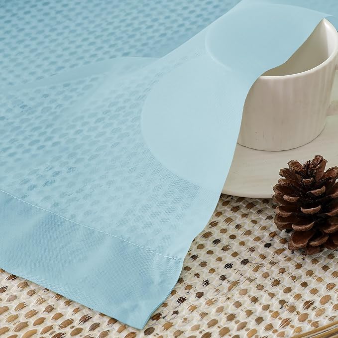 Sky Blue Sheer Curtains 63 Inches Long 2 Panels - Image 4