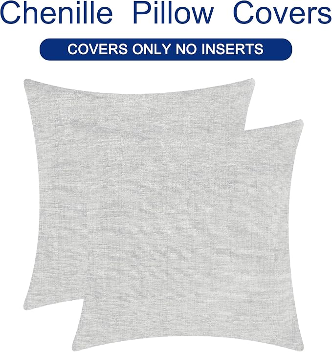 CaliTime Decorative Throw Pillow Covers 22 X 22 Inches Moonbeam Gray | Pack of 2 - Image 6