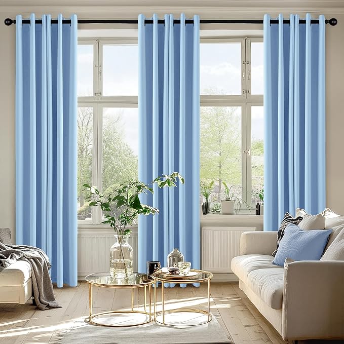 MIULEE Blackout Curtains for Bedroom 2 Panels 40 x 84 Inch Long Sky Blue | - Image 6
