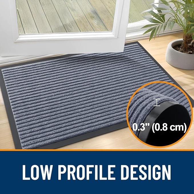 OLANLY Front Door Mat 33x21, Waterproof Heavy-Duty Indoor Outdoor Doormat | Ash - Image 4