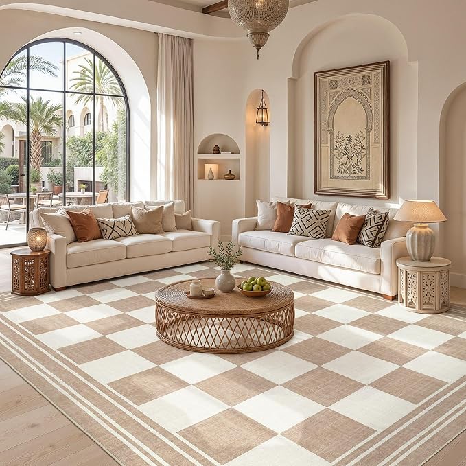 cotiled Boho 10x14 Area Rug for Living Room: Large Moroccan Washable Rug | - Image 4