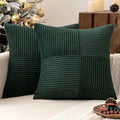 MIULEE Army Green Decorative Euro Sham Pillow Covers 24x24 Inch 2 Pack | Boho by MIULEE