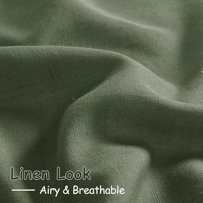 Linen Curtains 40 Inch Length 2 Panels - Image 4