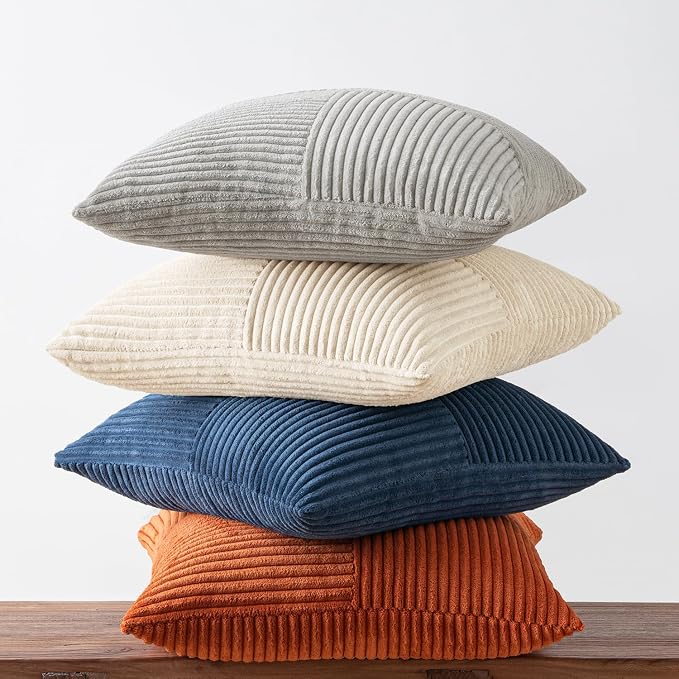 MIULEE Blue Rust Throw Pillow Covers 18x18 Inch Set of 4 Boho Farmhouse Cushion - Image 8