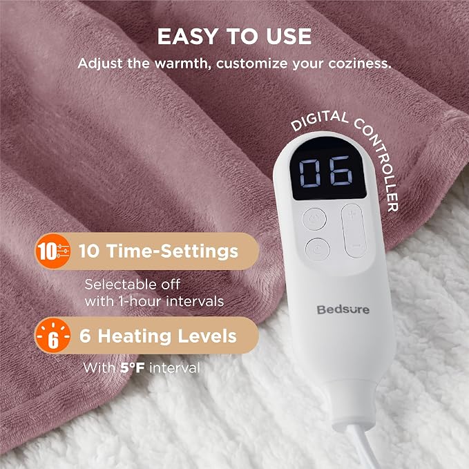 Bedsure Heated Blanket Twin Size, Soft Electric Blanket - Image 4