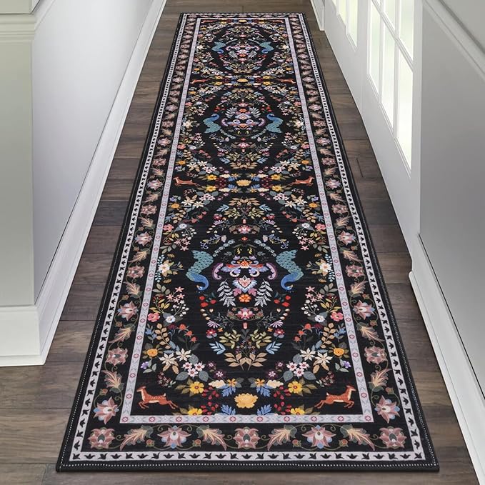 HEBE Hallway Runner Rug 2'x8', Washable Non Slip Kitchen Rug Runner | Soft Boho by HEBE