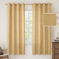 72 inch Long Linen Curtains for Bedroom 2 Panels, Caramel Brown | Light by LAMIT
