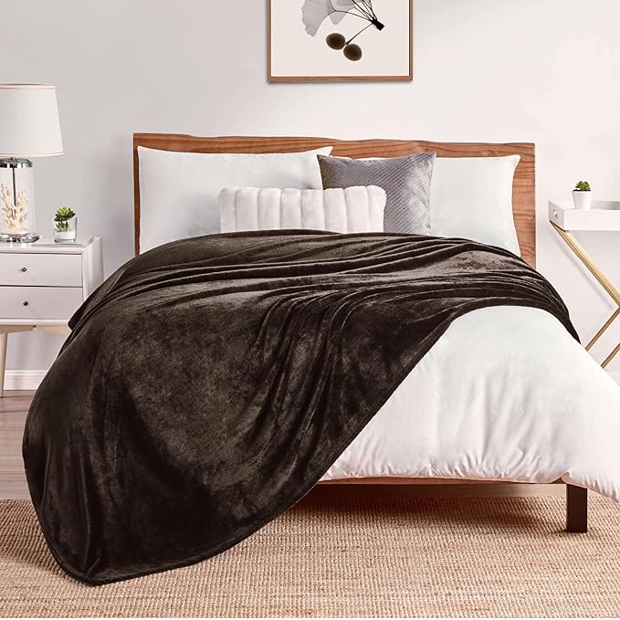 Walensee Fleece Blanket Plush Throw Fuzzy Lightweight (King Size 108x90 Brown) Super Soft Microfiber Flannel Blankets for Couch, Bed, Sofa Ultra Luxurious Warm and Cozy for All Seasons