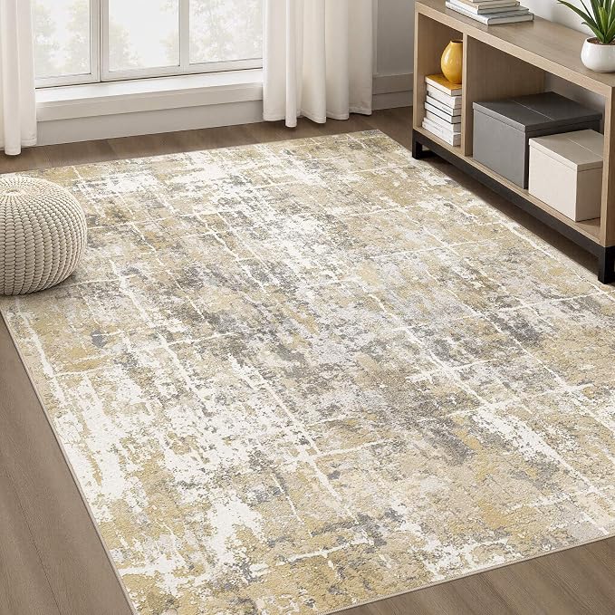 DMOYEST Area Rug Living Room Rugs 5x7 Washable Abstract Carpet | Neutral Modern by DMOYEST