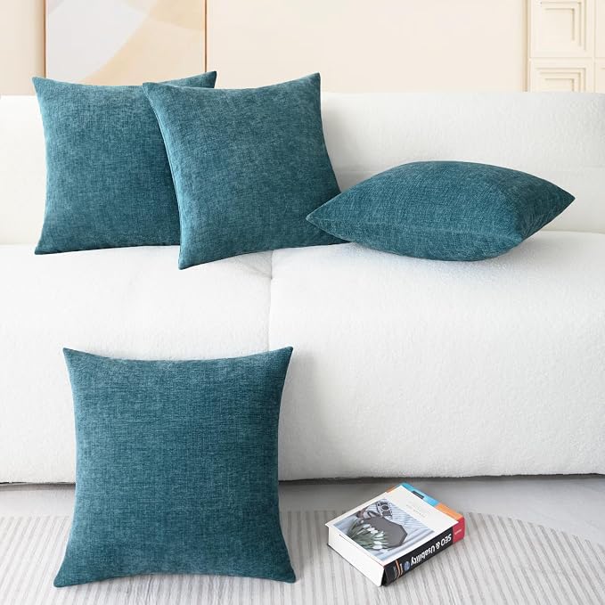 CaliTime Decorative Couch Throw Pillow Covers 18 X 18 Inches Ocean Blue | Pack - Image 6