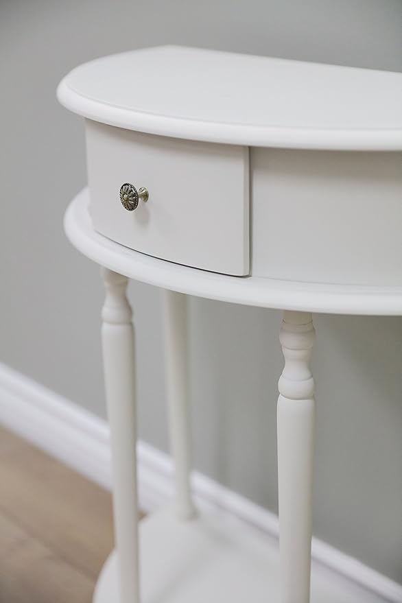 Frenchi Furniture Table, 11.6 x 23.7 x 28 in, White