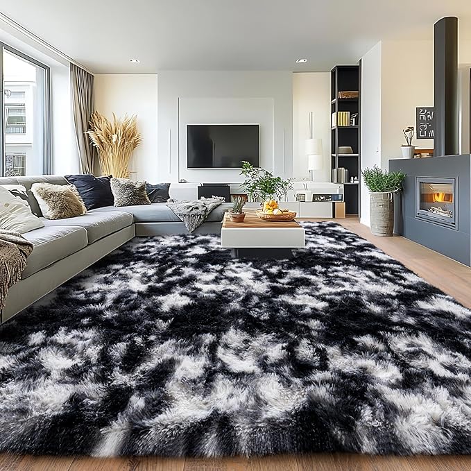 Large Area Rug for Living Room 10x14, Fluffy Shag Rug by PIONBLANK