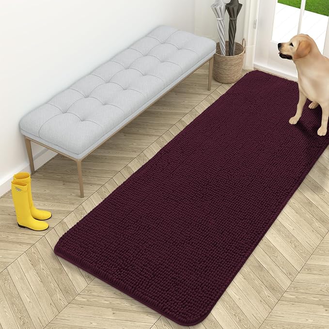 OLANLY Dog Door Mat for Muddy Paws 59x24, Super Absorbent Chenille Mud Mat | by OLANLY