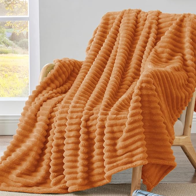 BEDELITE Fall Twin Blanket for Couch & Bed, Burnt Orange, Warm Yet Lightweight by BEDELITE