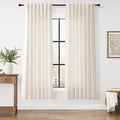 Modern Linen Curtains for Living Room 72 Inches Long Light Filtering Semi Sheer by Nanspring