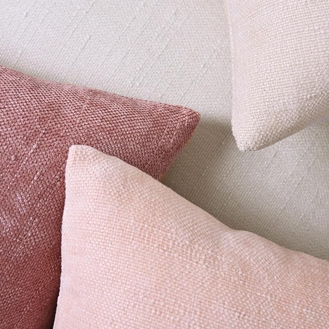 Cozoomy Set of 4 Soft Textured Decorative Throw Pillow Covers 12X20 Inch Cozy - Image 6