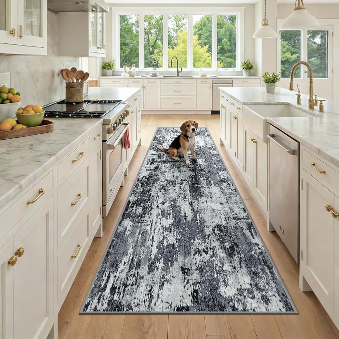 RELEANY Washable Runner 3'x9' Abstract Area Rug by RELEANY