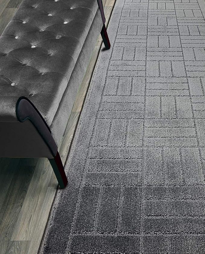 27 Ft Charcoal Extra Long Hallway Runner Rug, Non Slip Washable | Indoor Soft by ORFAHOME