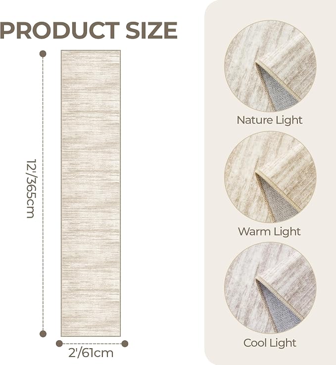 2x12 Runner Rug Non Slip, Washable Hallway Runner Rug, Laundry Room, Soft - Image 2