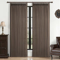 Pinch Pleated Dark Brown Semi Sheer Curtains 84 Inches Long by PleatedDrapes