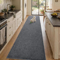 2x10 Dark Grey Solid Runner Rug Washable Non-Slip by Unknown