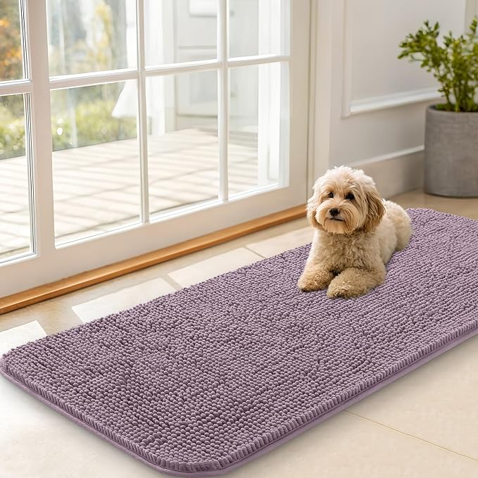 OLANLY Dog Door Mat for Muddy Paws 47x20, Super Absorbent Chenille Mud Mat | by OLANLY