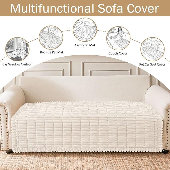 Couch Cover for Dogs, Washable Non Slip Plush Flannel Sofa Protector | Thick - Image 3