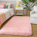 Amdrebio Pink Small Mini Cute Fluffy Area Rug 2x3 by Amdrebio