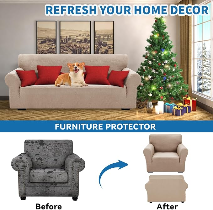 XINEAGE 2026 New Stretch Armchair Covers 1 Piece Chair Slipcovers Chair - Image 4