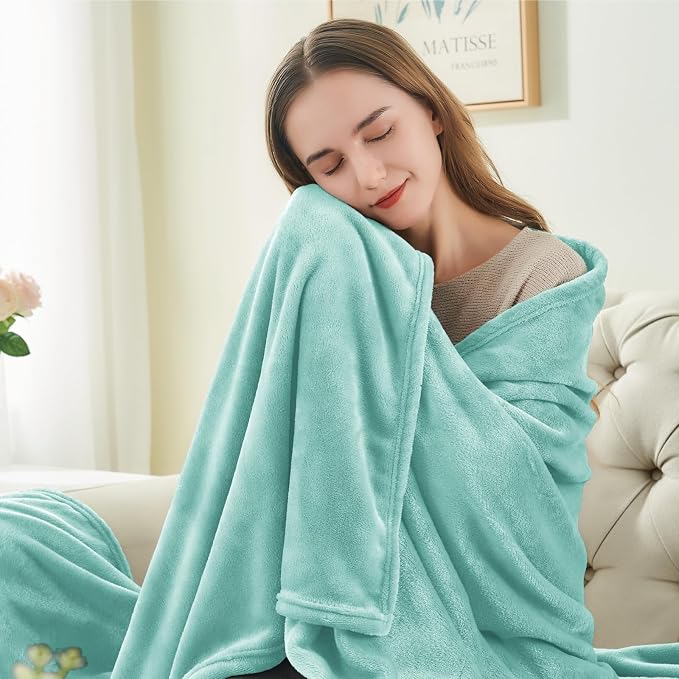 BEDELITE Fleece Blanket Soft Plush Twin Size Blanket Haze Blue 60"x80" | Ultra - Image 3