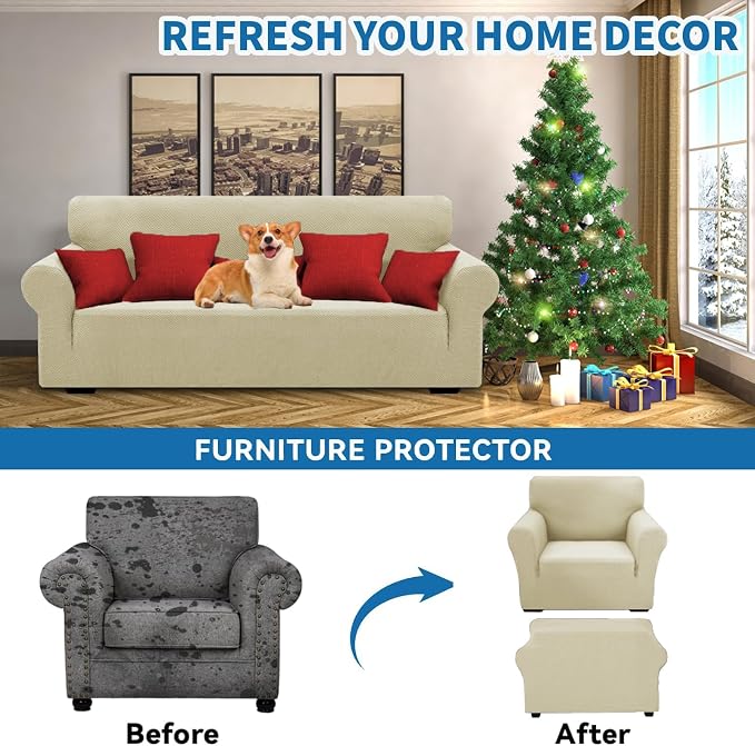 XINEAGE New Stretch Armchair Covers 1 Piece Chair Slipcovers Chair Protector - Image 4