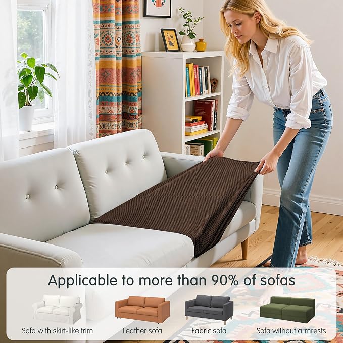 Hokway 2 Piece Individual Couch Cushion Slipcovers Stretch Reversible Cushion - Image 4