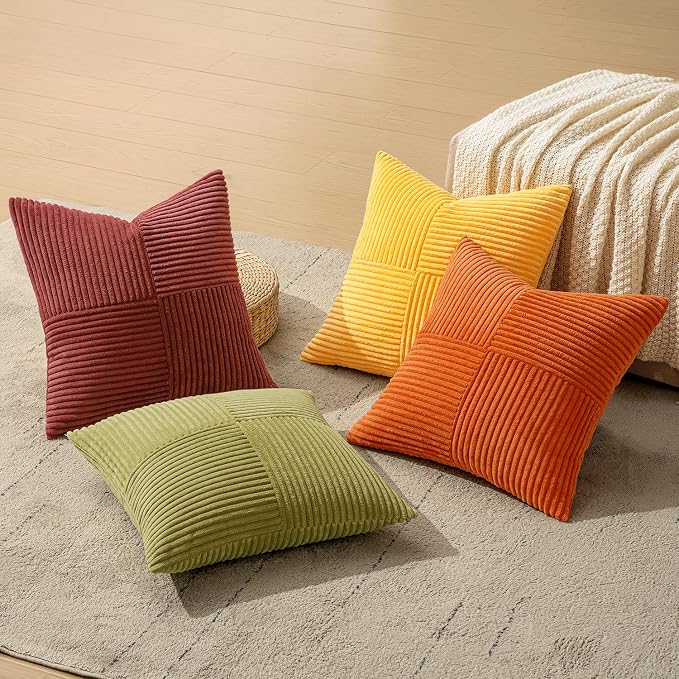 MIULEE Fall Yellow Orange Rust Throw Pillow Covers 20x20 Inch 4 Packs Boho - Image 7