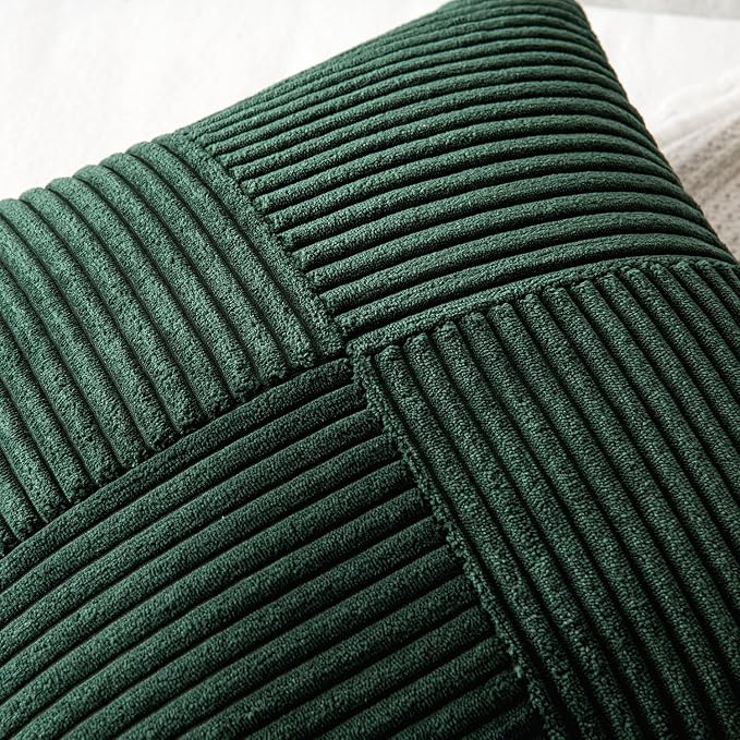 MIULEE Army Green Decorative Euro Sham Pillow Covers 24x24 Inch 2 Pack | Boho - Image 2