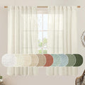 Natural Semi Sheer Linen Curtains 60 Inch, Light Filtering Panels | Neutral by LAMIT