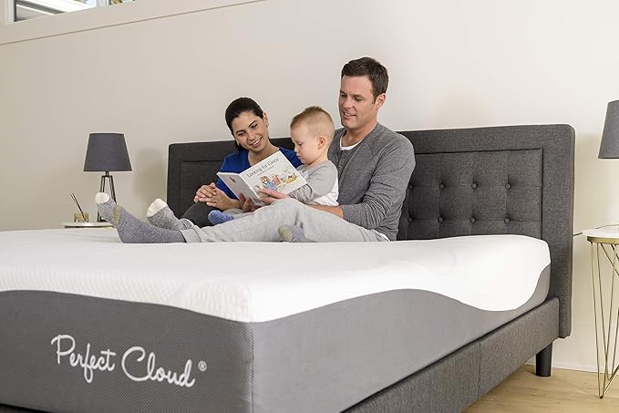 Perfect Cloud Made in The USA UltraPlush Charcoal-Infused 10 inch Memory Foam Mattress - Pressure Relieving - Bed-in-a-Box (King)