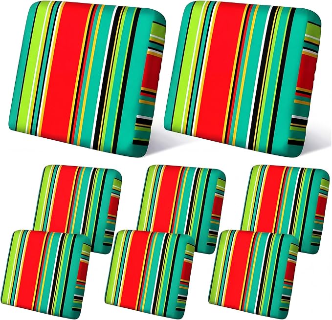 Geyoga 8 Pcs Patio Stretch Sofa Cushion Covers Outdoor Cushion Covers by Geyoga