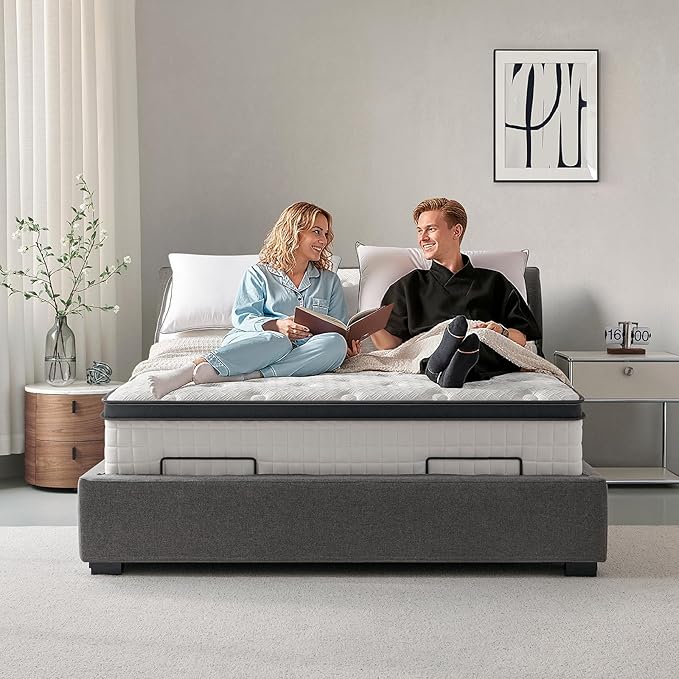 Twin Mattress 12 Inch, Hybrid Twin Size Mattress in a Box, Medium Feel, 3 Layer Premium Foam with Pocket Springs for Motion Isolation and Pressure Relieving, 75"x39"x12", 100-Night Trial