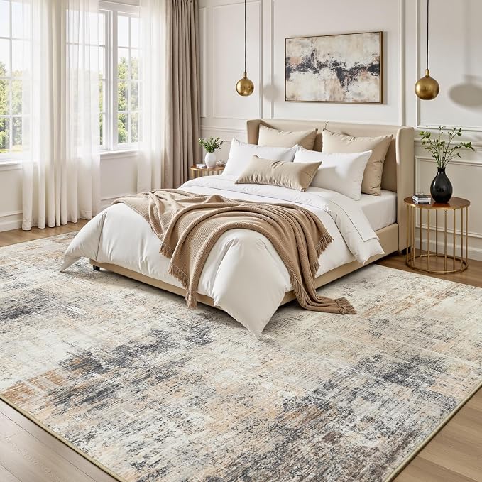 8x10 Area Rug for Living Room, Abstract Washable Non-Slip Large Rugs, Dining - Image 2