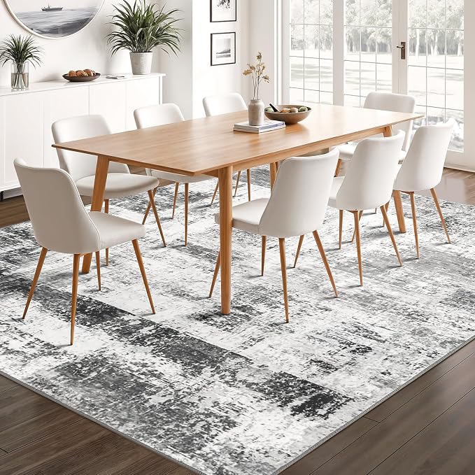 Rugflix 5x7 Area Rugs for Living Room, Washable Grey Large Rug | Machine - Image 7