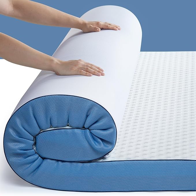 PERLECARE 3 Inch Firm Mattress Topper Full Size, Cooling Gel-Infused & Bamboo Charcoal Memory Foam Bed Topper for Pressure Relief, High-Density Mattress Pad with Removable Cover, CertiPUR-US Certified